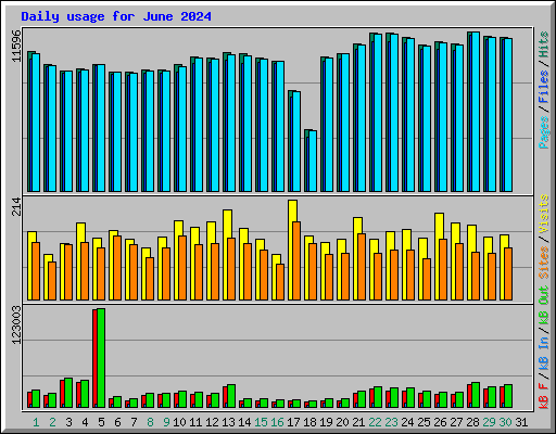 Daily usage for June 2024
