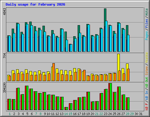 Daily usage for February 2026